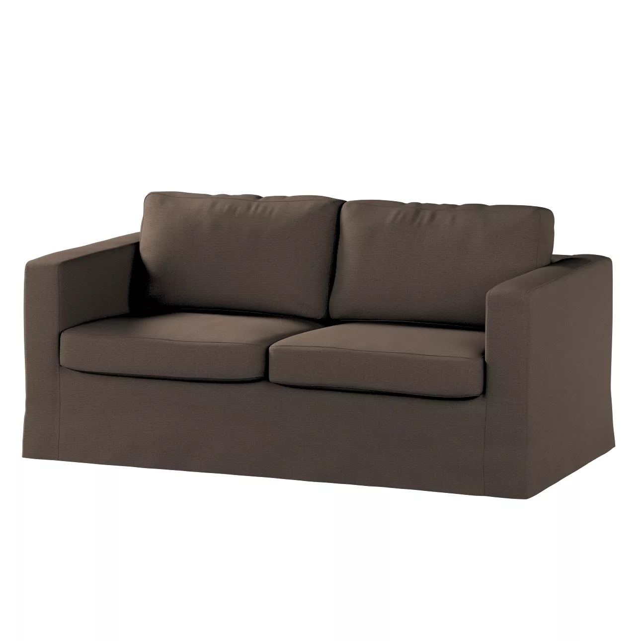 Bezug für Karlstad 2-Sitzer Sofa nicht ausklappbar, lang, braun, Sofahusse, günstig online kaufen