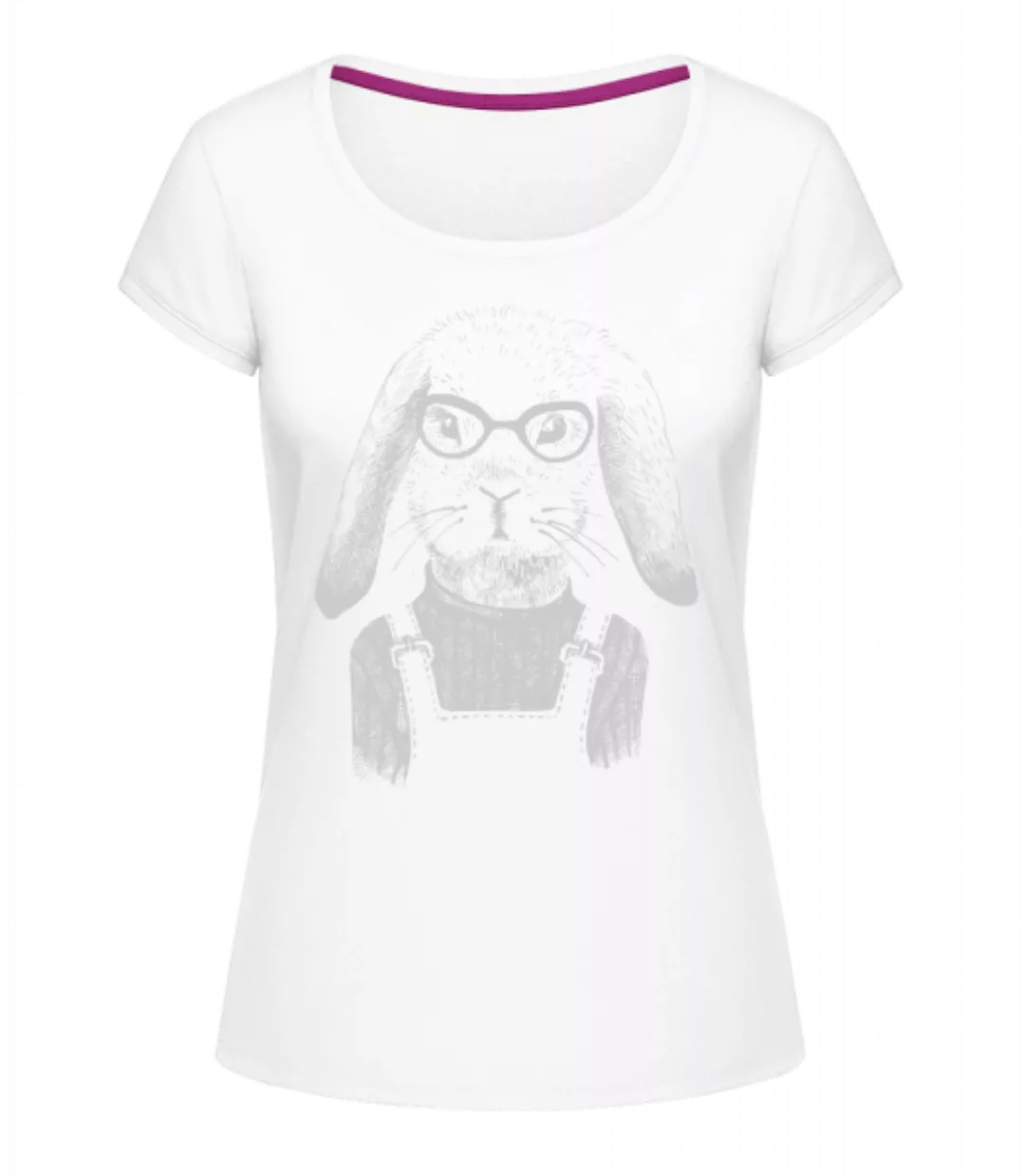 Hipster Hase · Frauen T-Shirt U-Ausschnitt günstig online kaufen