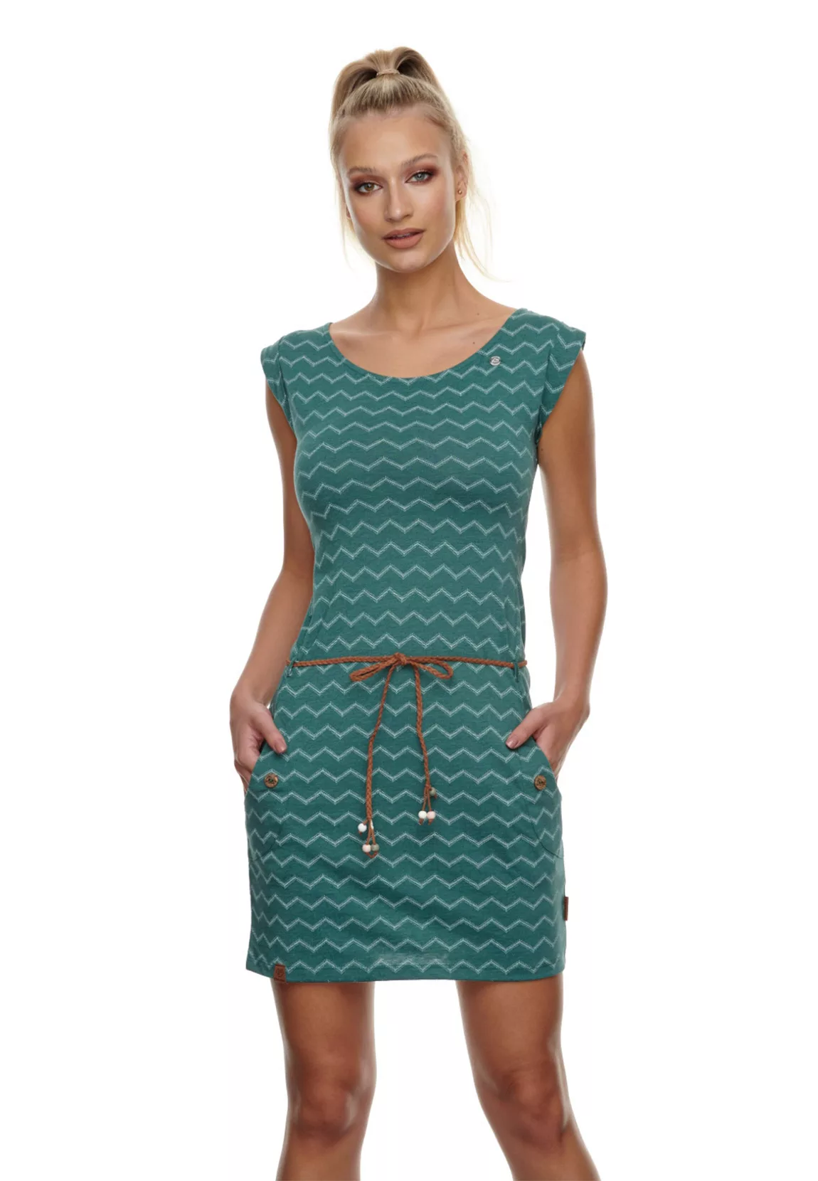 Ragwear Kleid Damen TAG CHEVRON 2111-20016 Grün 5021 Dark Green günstig online kaufen