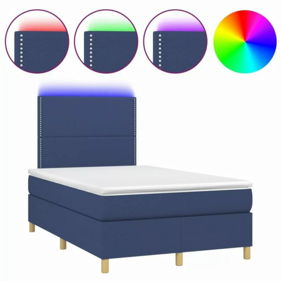 vidaXL Boxspringbett Bett Boxspringbett mit Matratze & Topper & LED (120 x günstig online kaufen