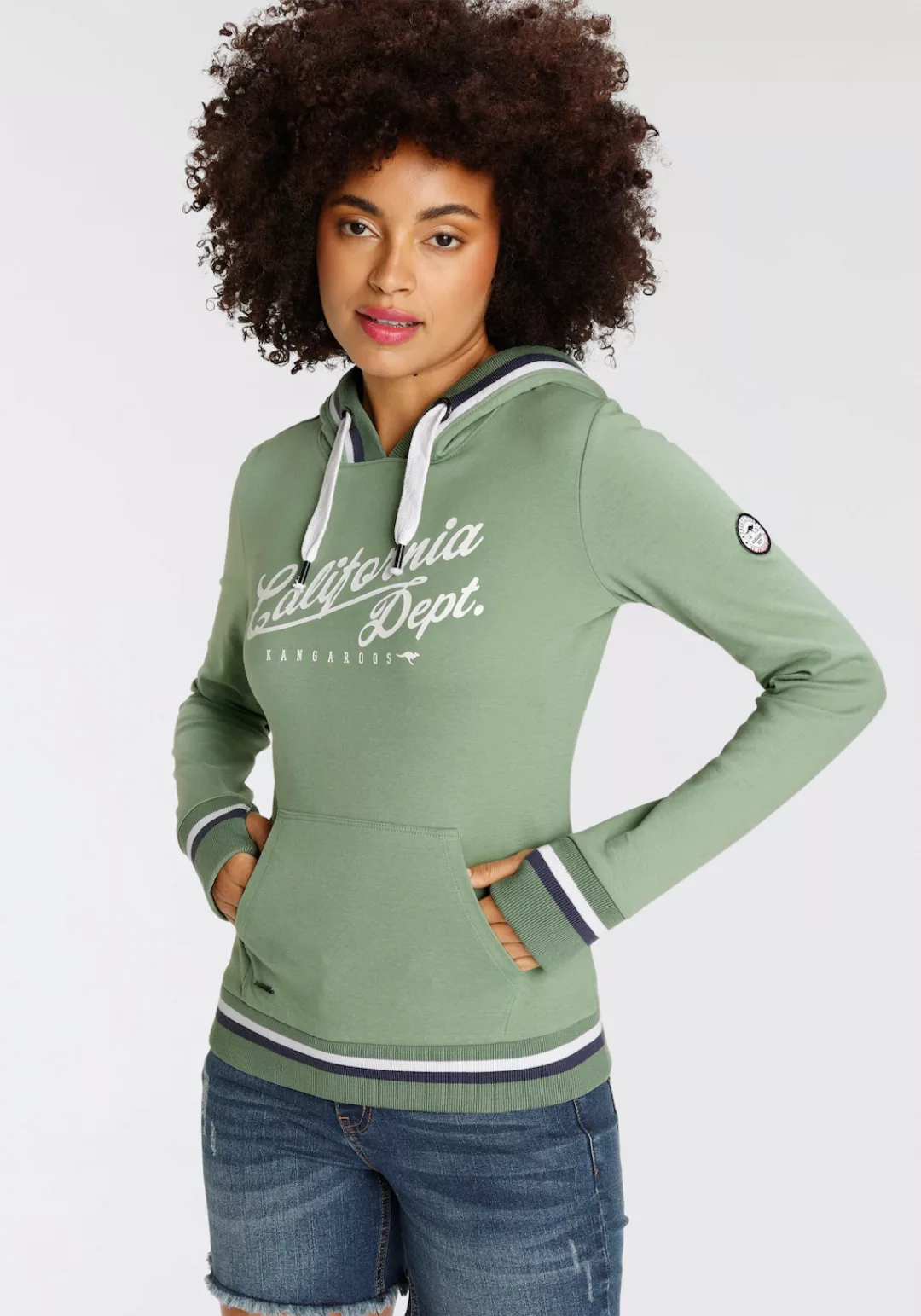KangaROOS Kapuzensweatshirt, mit großen Logoschriftzug & Kontraststreifen günstig online kaufen