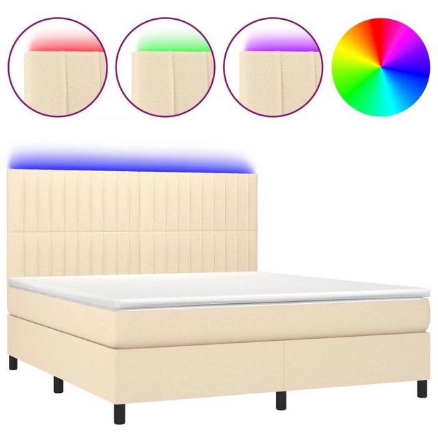 vidaXL Boxspringbett Bett Boxspringbett mit Matratze & LED Stoff (180 x 200 günstig online kaufen