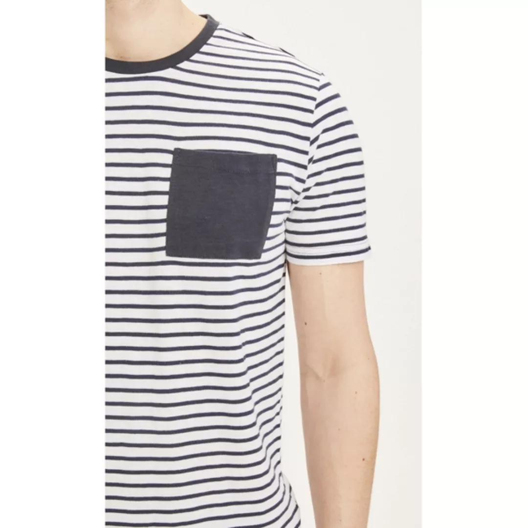 T-shirt Mit Brusttasche - Alder Slub Striped Tee günstig online kaufen