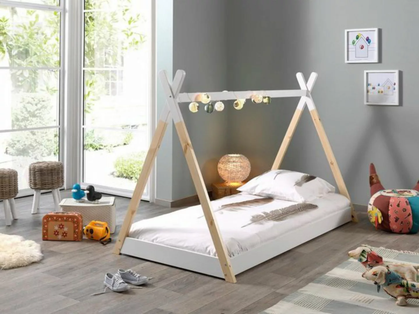 Faizee Möbel Kinderbett Tipi Zelt Bett in 70x140cm oder in 90x200cm günstig online kaufen