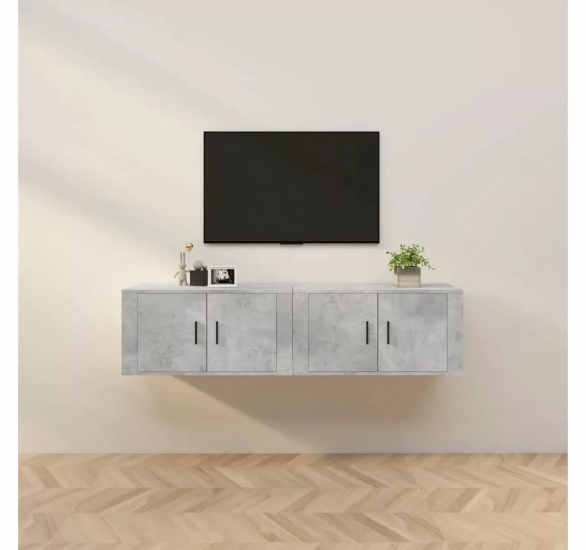 furnicato TV-Schrank TV-Wandschränke 2 Stk. Betongrau 80x34,5x40 cm günstig online kaufen