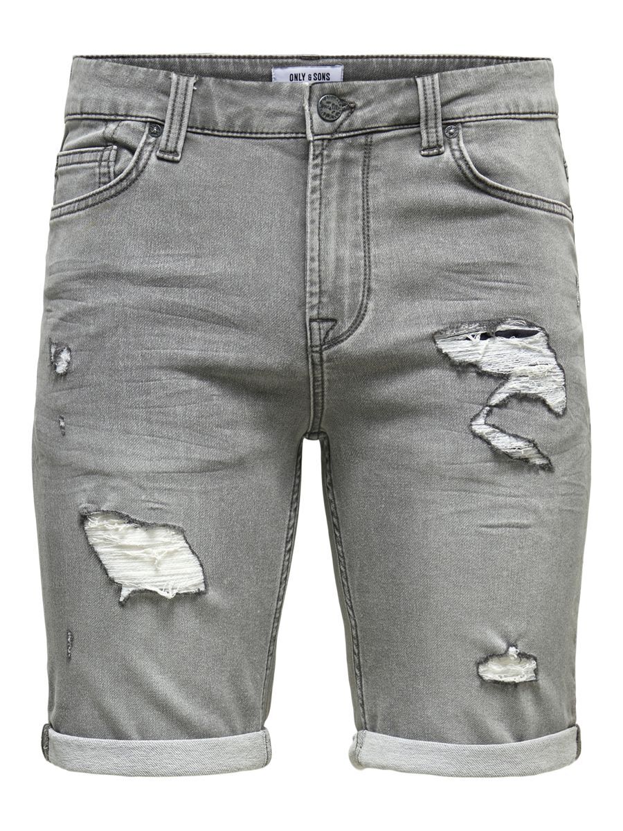 ONSPLY GRAUE DESTROYED- JEANSSHORTS günstig online kaufen