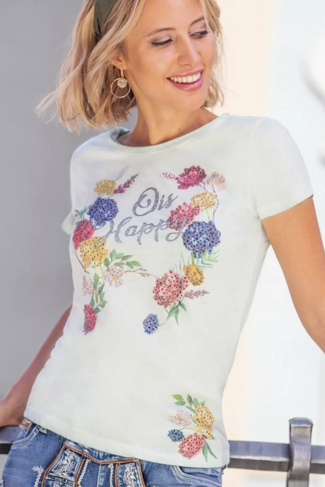 MarJo Trachtenshirt Trachtenshirt Damen - DAGMAR - rosenquarz, soft sage günstig online kaufen