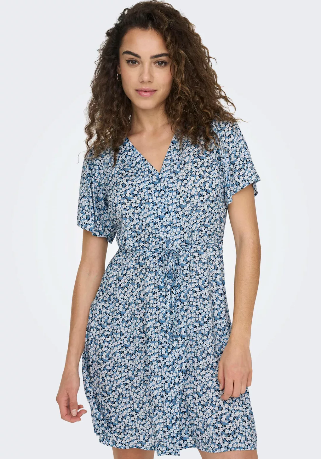 ONLY Shirtkleid Legeres Mini Kleid Sommerliches Design Muster (mini) 7580 i günstig online kaufen