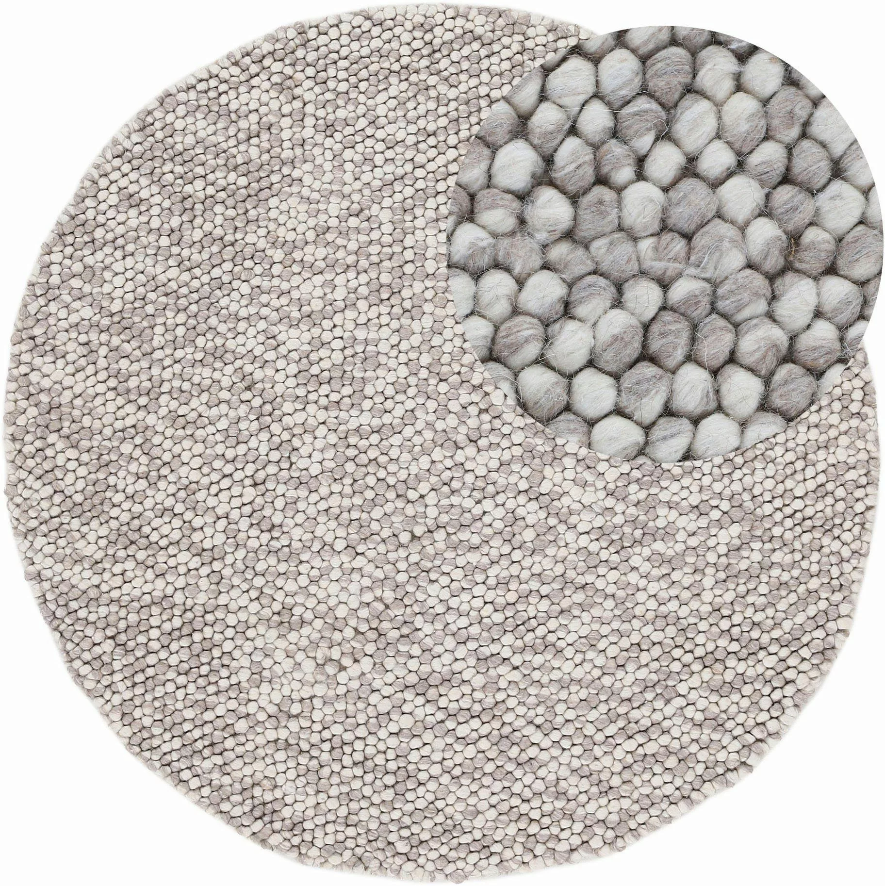 carpetfine Teppich »Calo«, rund, 16 mm Höhe, Handweb Teppich, Uni-Farben, m günstig online kaufen