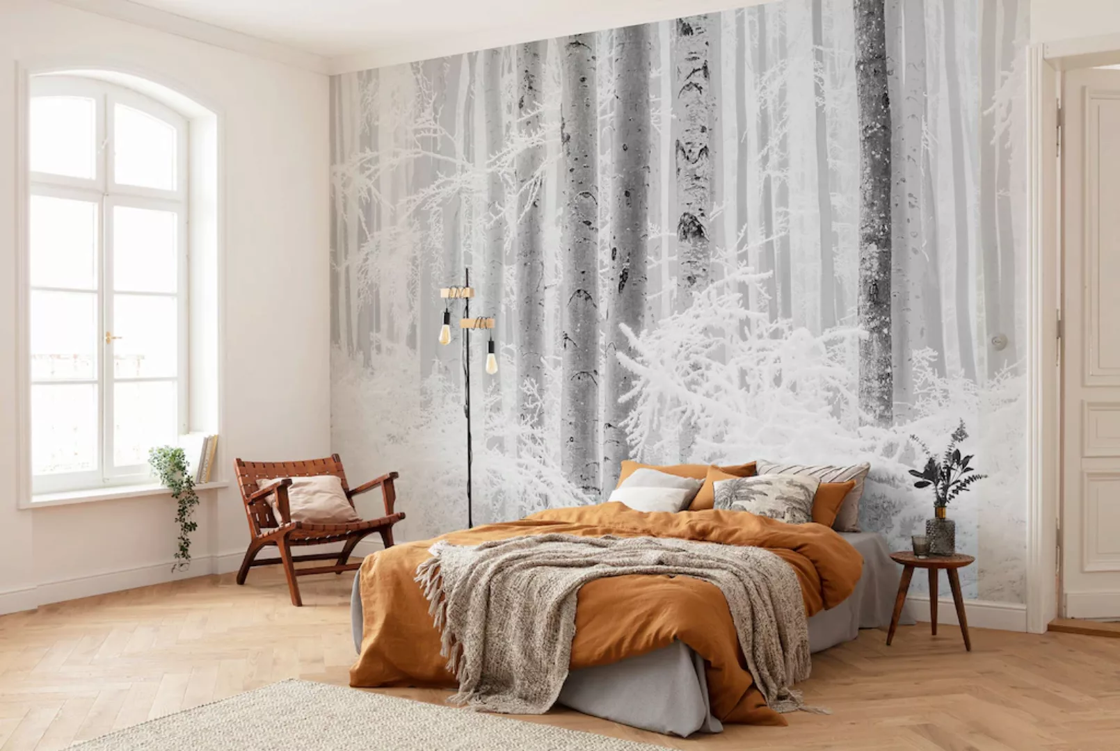 KOMAR Vlies Fototapete - Winter Wood - Größe 400 x 280 cm mehrfarbig günstig online kaufen