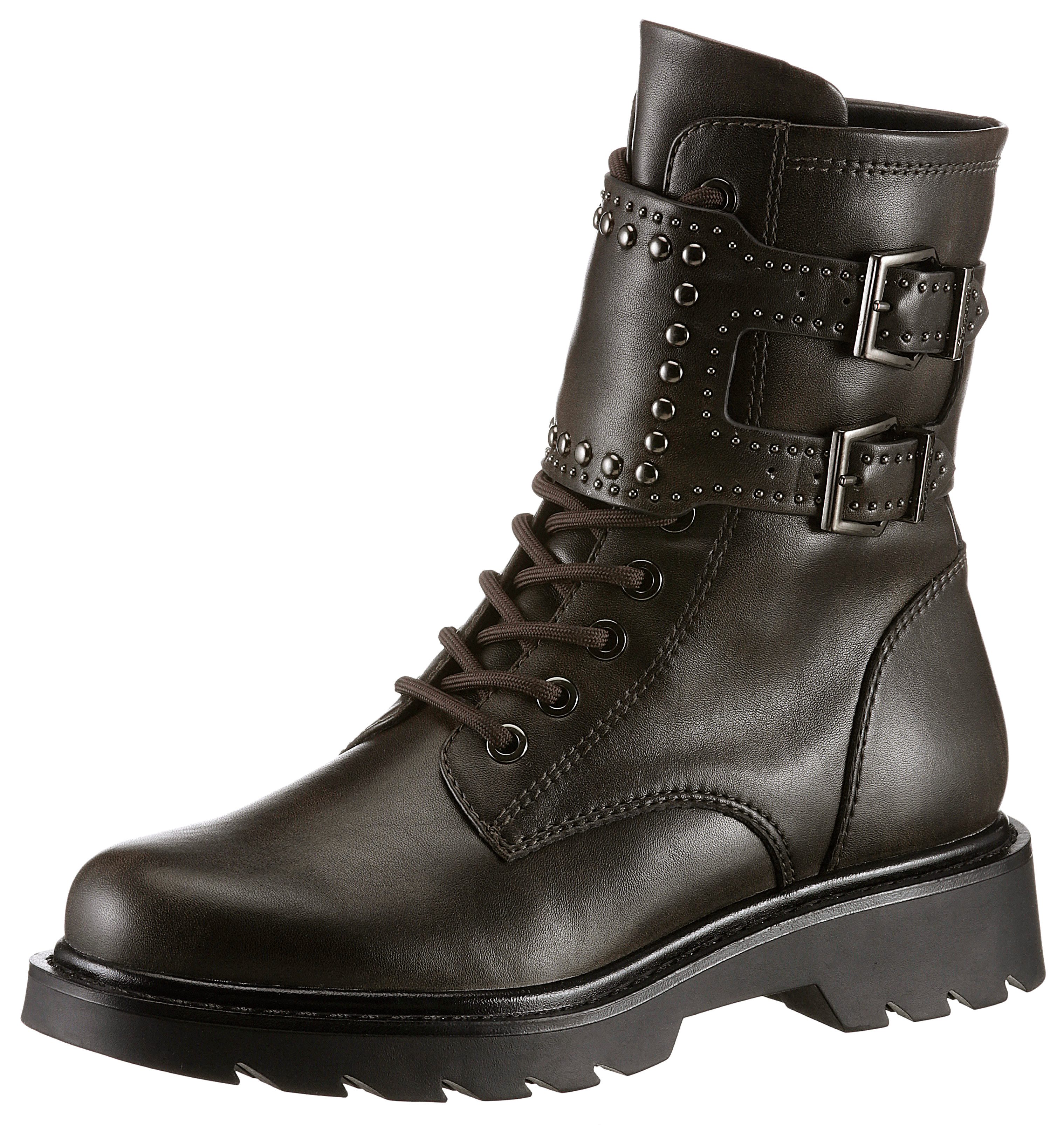 Tamaris Bikerboots, Blockabsatz, Schnürboots, Schnürstiefelette mit günstig online kaufen
