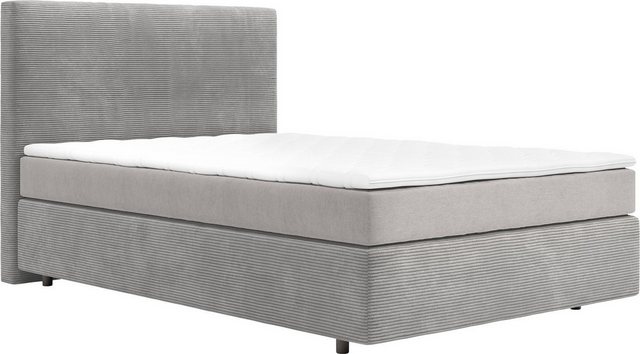 DELIFE Boxspringbett Dream-Well, Cord Silbergrau 120x200 cm mit TFK Matratz günstig online kaufen