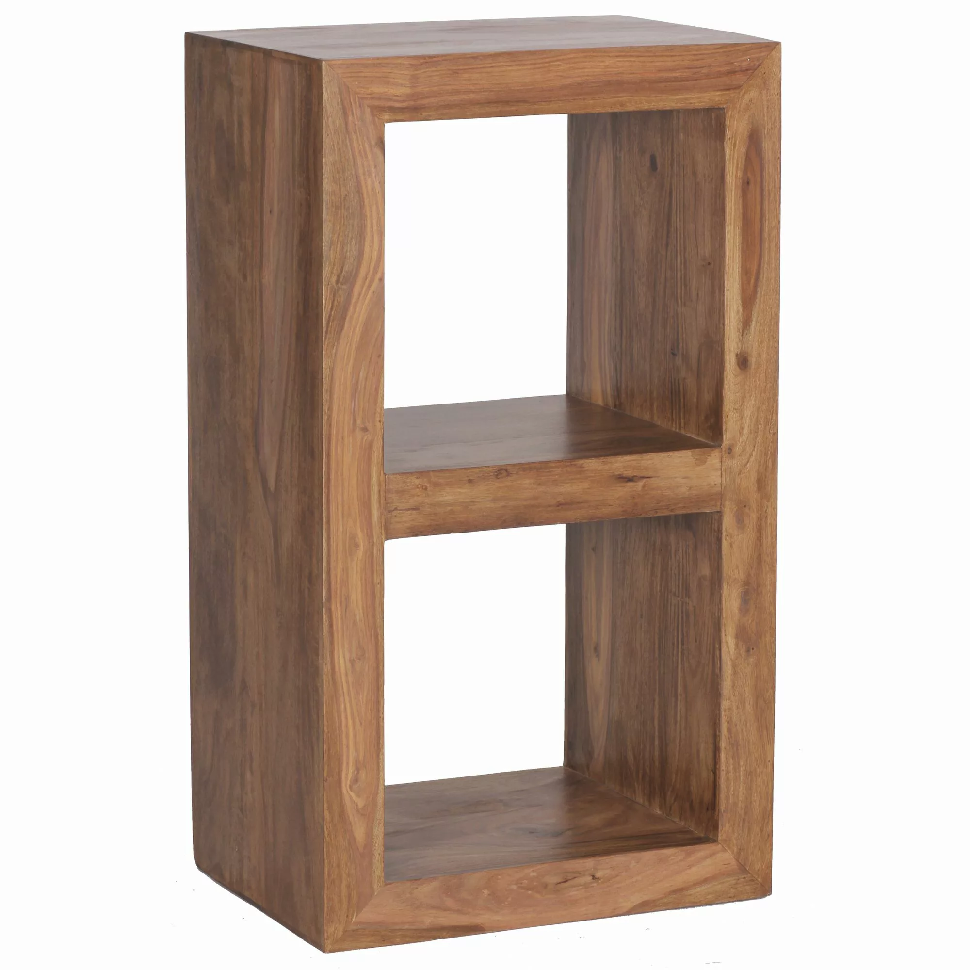 Standregal Massivholz Sheesham 88cm hoch 2 Böden Design Holz-Regal Naturpro günstig online kaufen