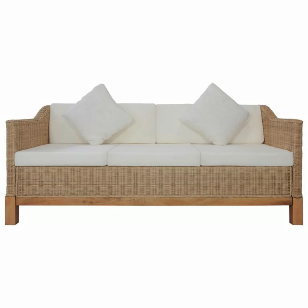 3-sitzer-sofa Mit Polstern Natürliches Rattan günstig online kaufen