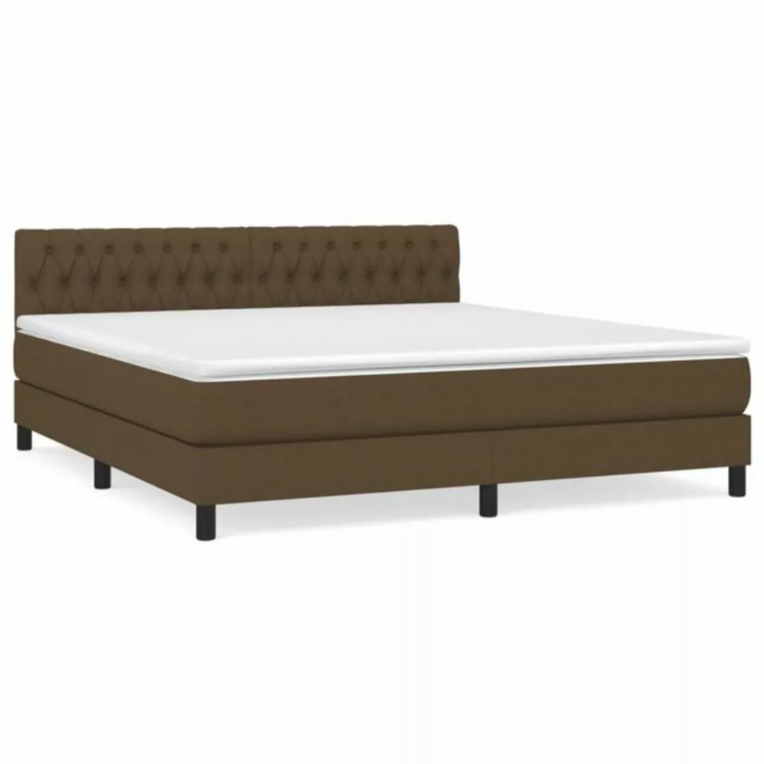 vidaXL Boxspringbett Boxspringbett mit Matratze Dunkelbraun 180x200 cm Stof günstig online kaufen