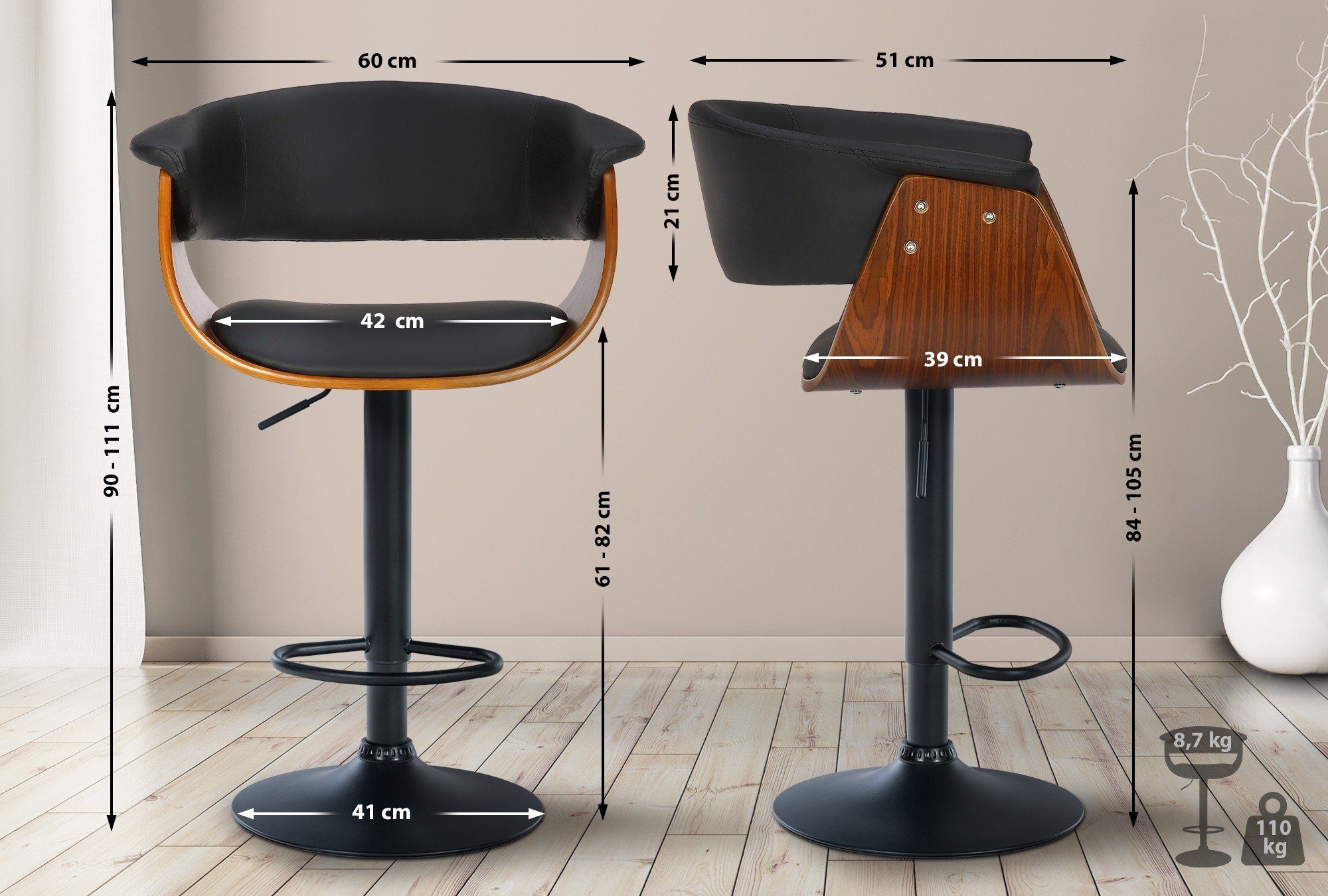 CLP Barhocker Vestal, Barstuhl 360° drehbar günstig online kaufen