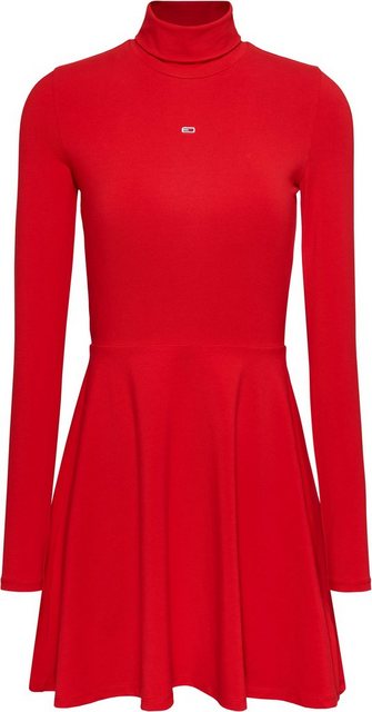 Tommy Jeans Blusenkleid TJW LS FIT & FLARE DRESS mit Logostickerei günstig online kaufen