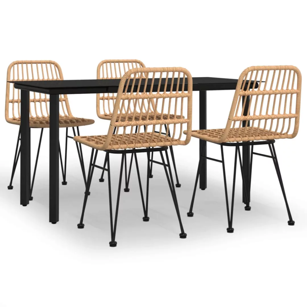 Vidaxl 5-tlg. Garten-essgruppe Poly Rattan günstig online kaufen