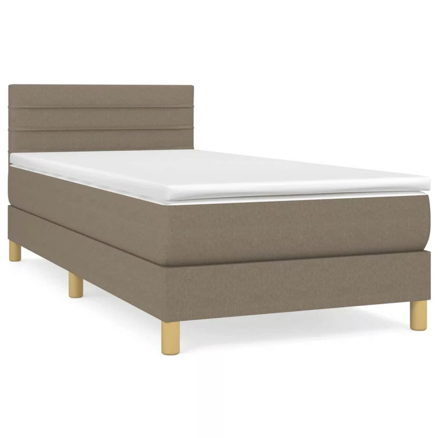 vidaXL Boxspringbett mit Matratze Taupe 90x200 cm Stoff1389209 günstig online kaufen