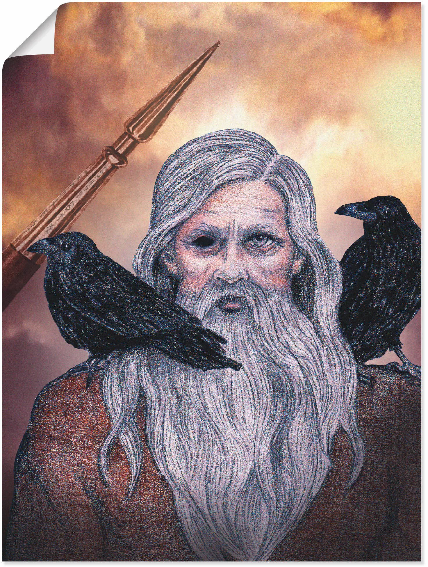 Artland Poster "Odin", Götter, (1 St.), als Leinwandbild, Wandaufkleber ode günstig online kaufen