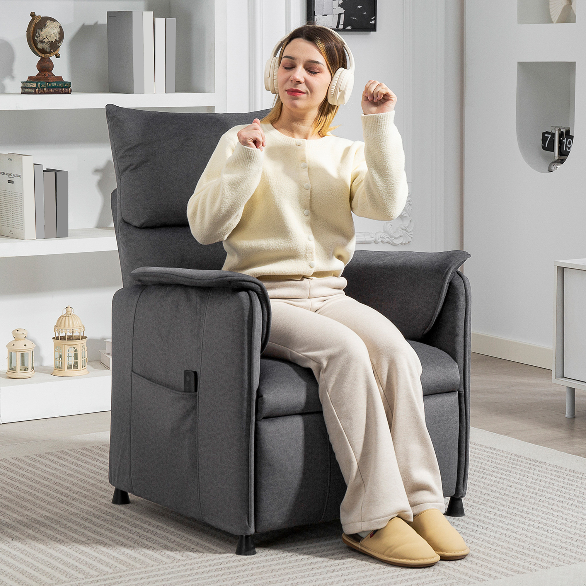 HOMCOM Elektrischer Relaxsessel mit leisem Motor und 160° Neigung, Elektris günstig online kaufen