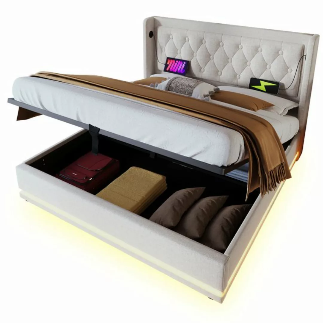 Gotagee Polsterbett Doppelbett Mit Matratze Jugendbett Multifunktionsbett 1 günstig online kaufen