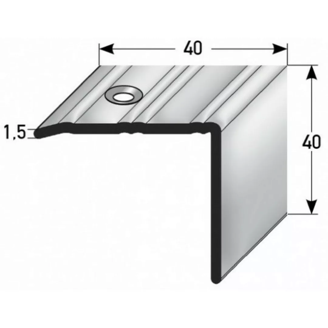 Treppenkante "Ortona" / Winkelprofil (Größe 40 mm x 40 mm) aus Edelstahl ma günstig online kaufen
