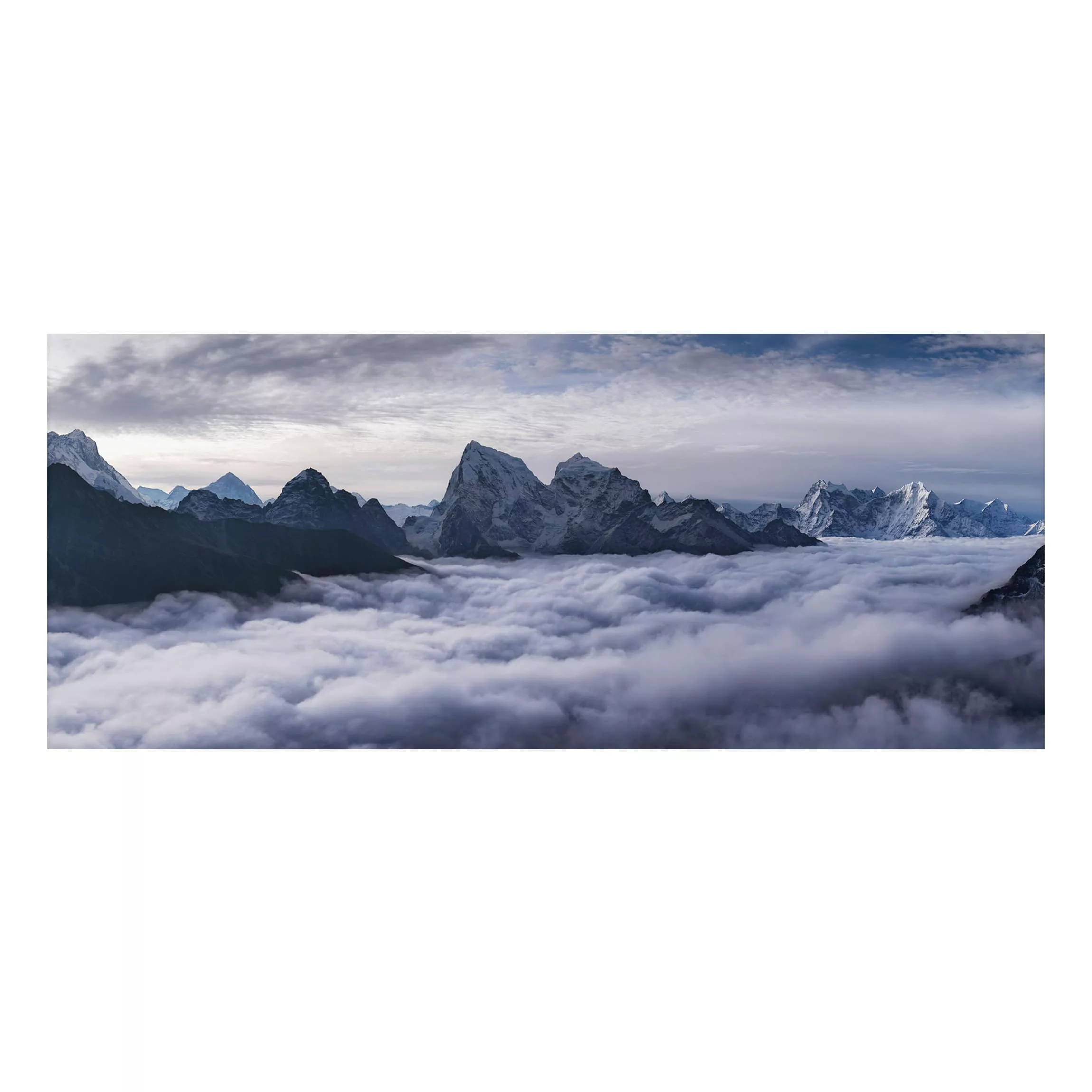Alu-Dibond Bild Natur & Landschaft - Panorama Wolkenmeer im Himalaya günstig online kaufen