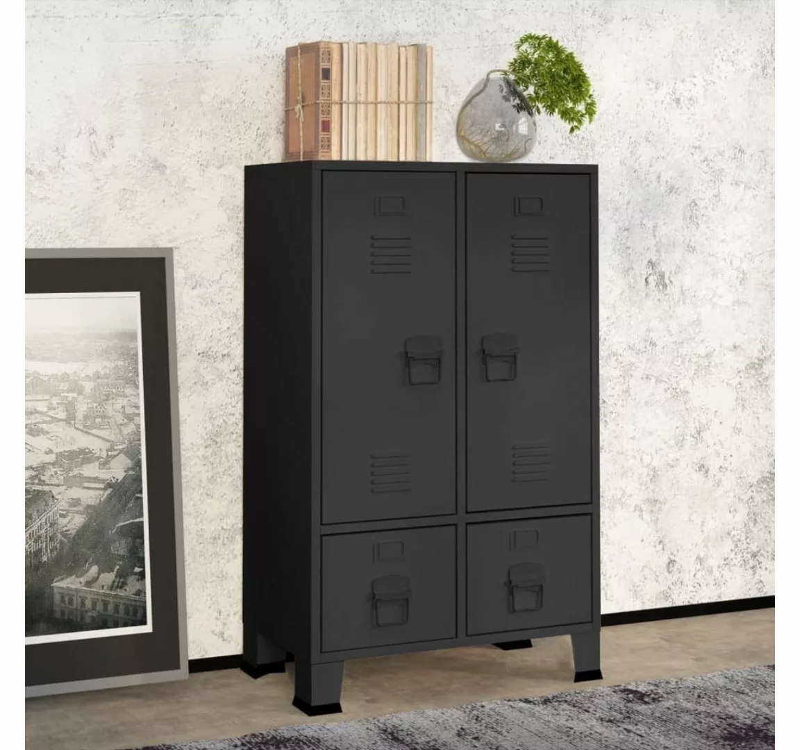 furnicato Kleiderschrank Industrie-Stil Anthrazit 67x35x107 cm Stahl (1-St) günstig online kaufen