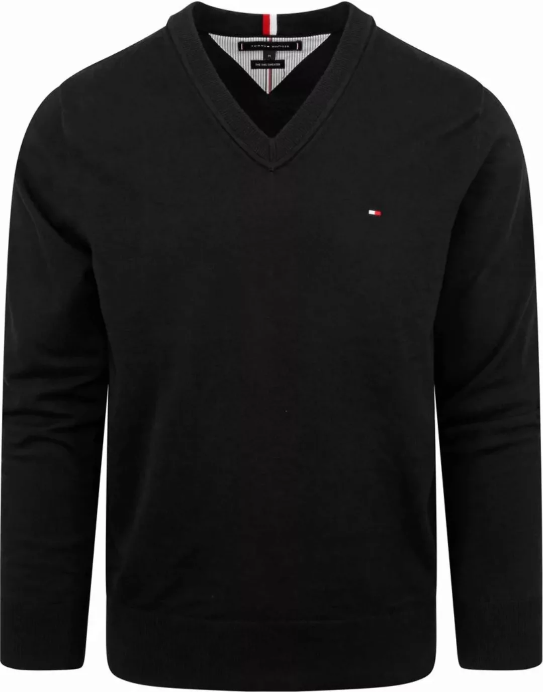 Tommy Hilfiger Pullover V-Ausschnitt Schwarz - Größe M günstig online kaufen