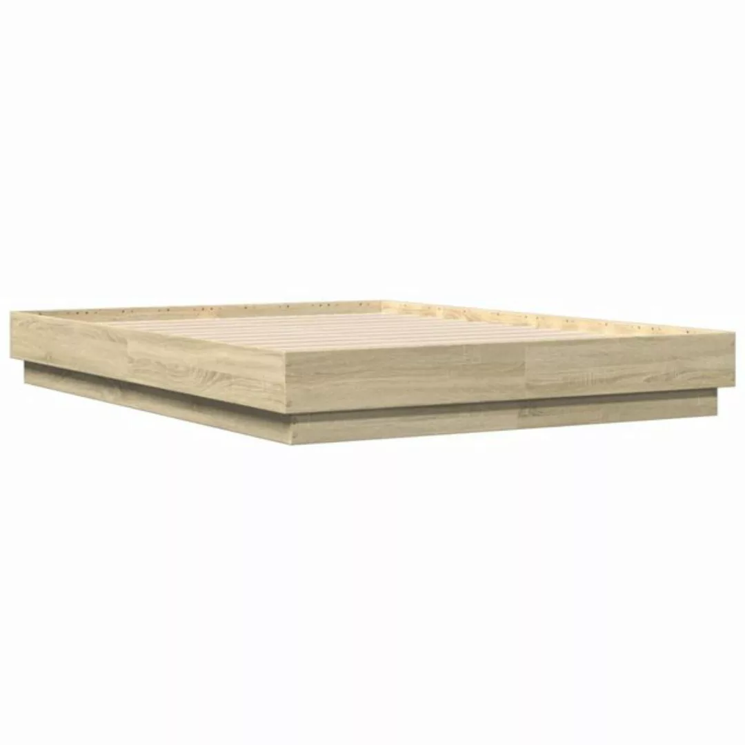 vidaXL Bett Bettgestell Räuchereiche 120x190 cm Holzwerkstoff günstig online kaufen