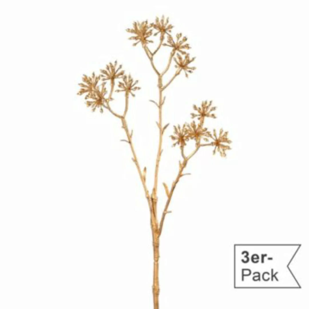 Kunstpflanze Aralienzweig 3er-Pack gold günstig online kaufen