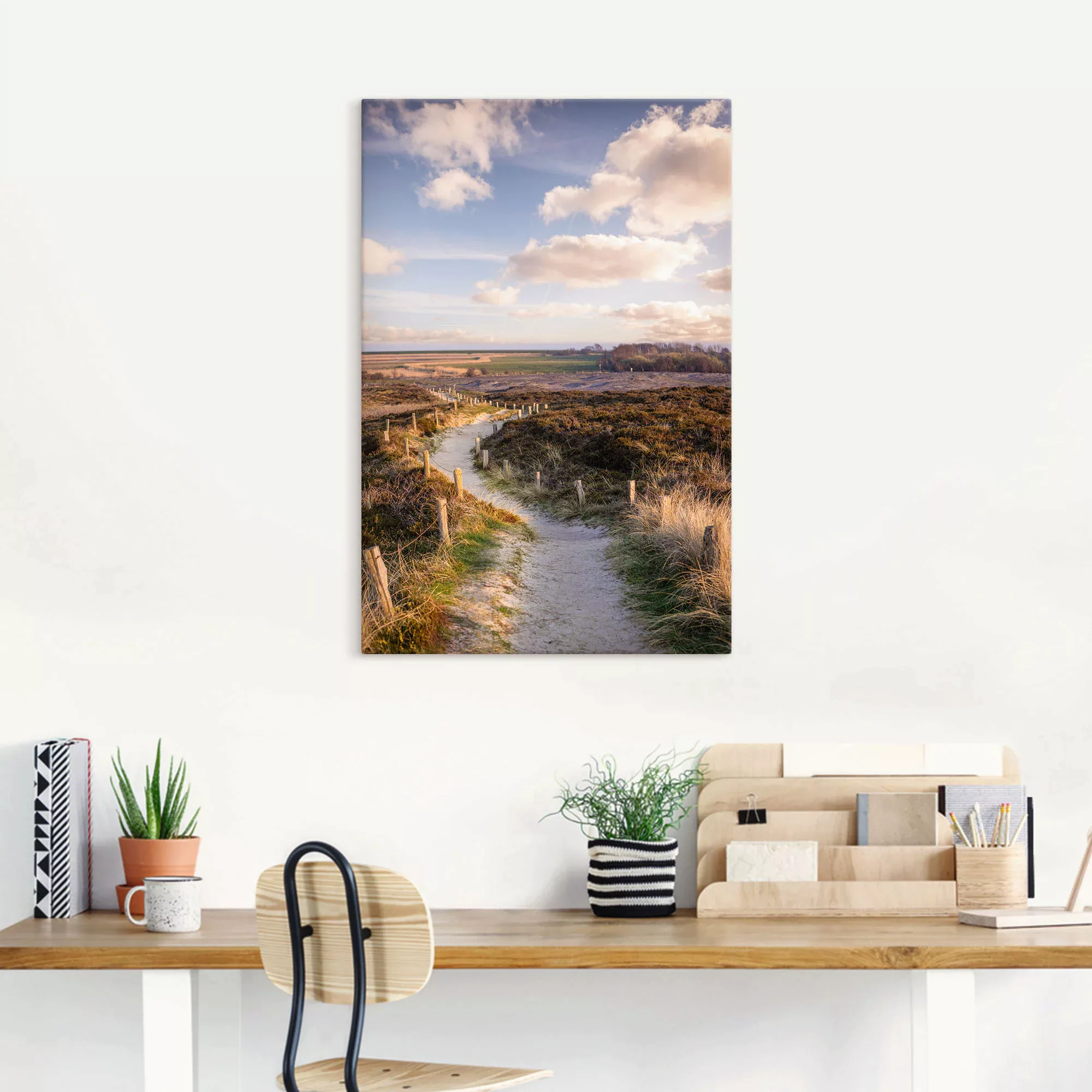 Artland Wandbild »Weg durch Naturschutzgebiet Morsum-Kliff«, Felder, (1 St. günstig online kaufen