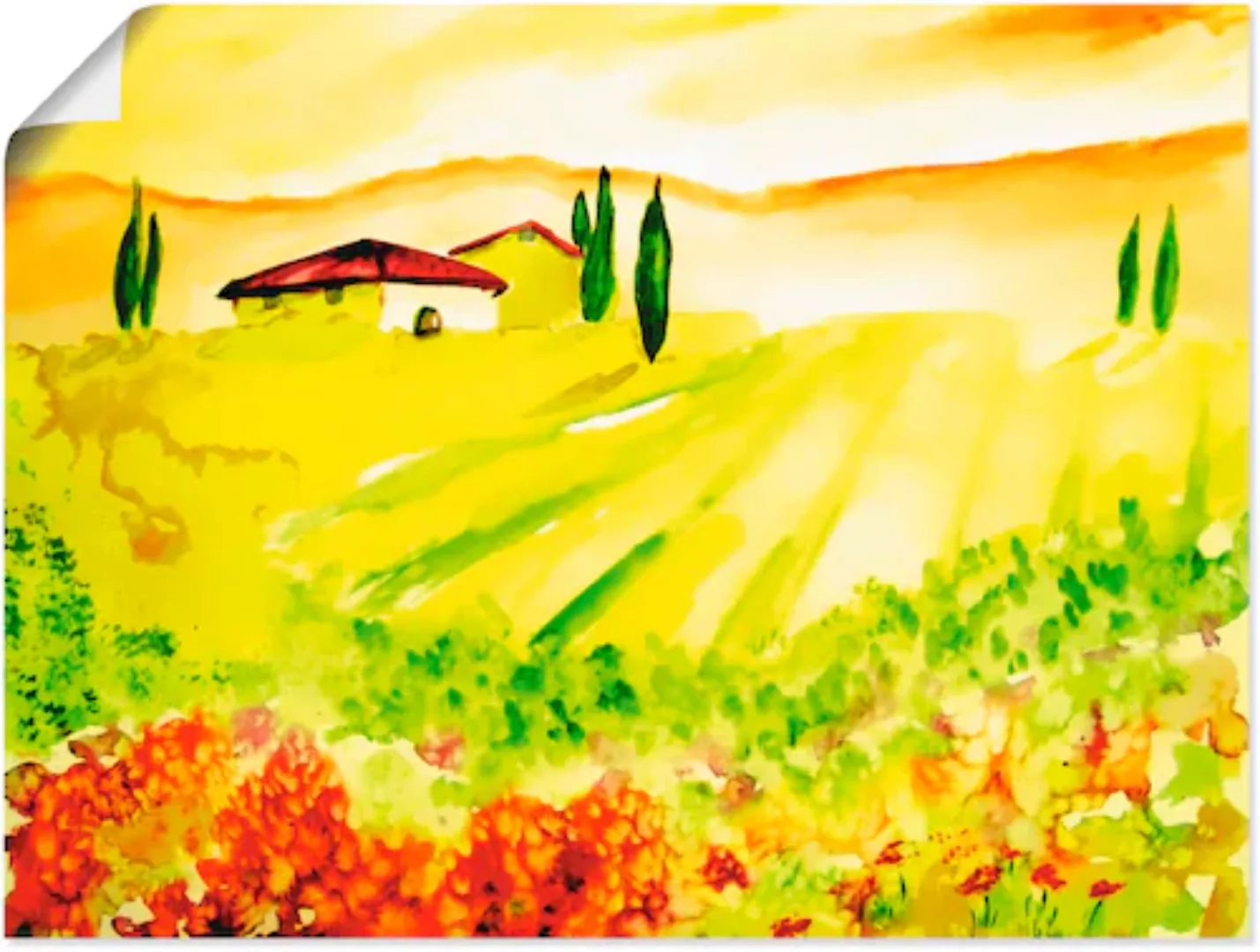 Artland Wandbild "Licht der Toskana", Felder, (1 St.), als Leinwandbild, Po günstig online kaufen