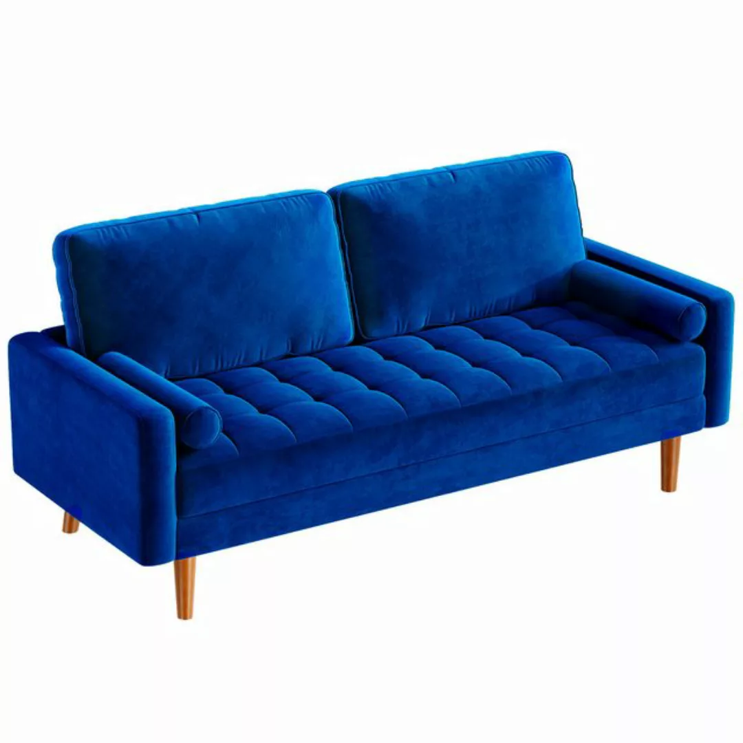 OUNUO Sofa 3 Sitzer Sofa 3er Samt Kleines Couch mit 2 Wurfkissen für Wohnzi günstig online kaufen