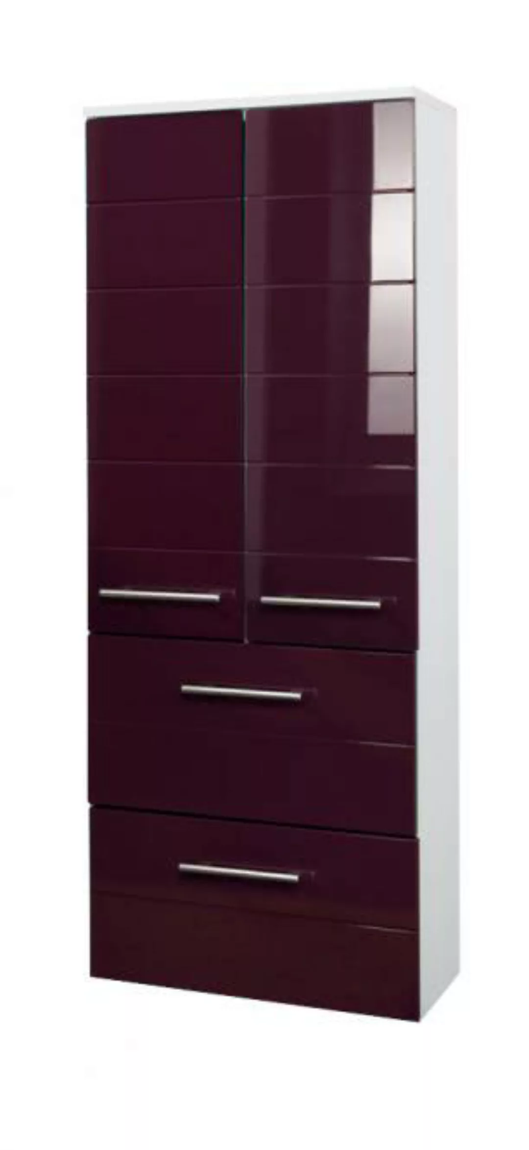 Hängeschrank 25 Rimini von Held Möbel Aubergine Hgl / Weiss günstig online kaufen