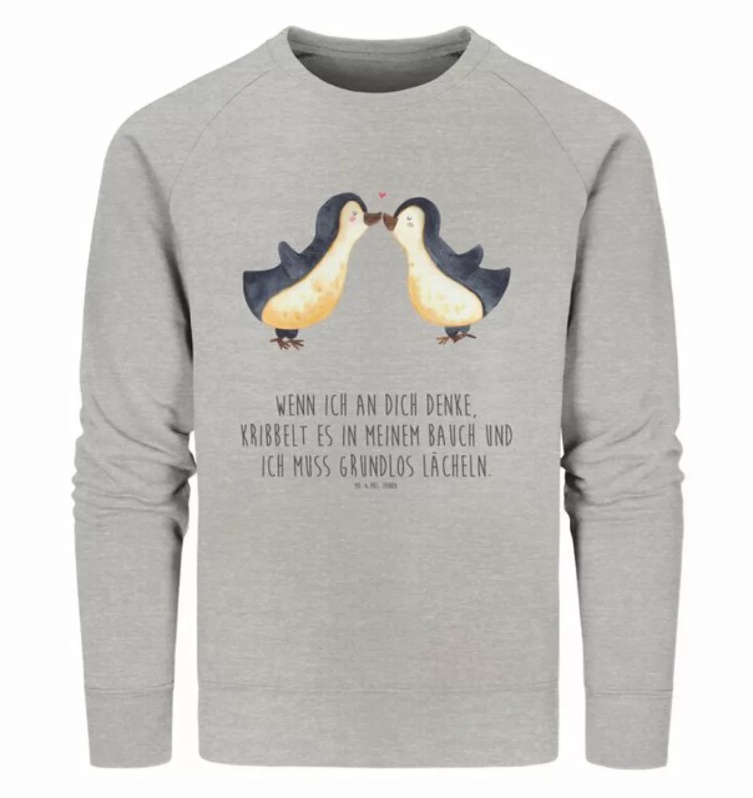 Mr. & Mrs. Panda Longpullover Größe XXL Pinguine Kuss - Heather Grey - Gesc günstig online kaufen