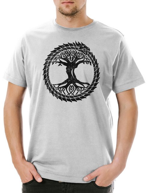 Urban Backwoods Print-Shirt Ouroboros Yggdrasil Herren T-Shirt Celtic Irmin günstig online kaufen