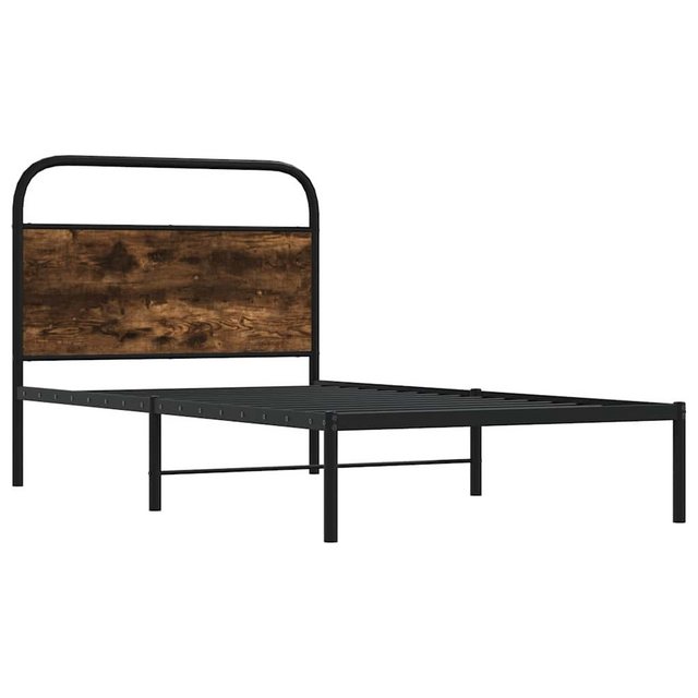 vidaXL Bett Bettgestell ohne Matratze 90x190 cm Räuchereiche Holzwerkstoff günstig online kaufen