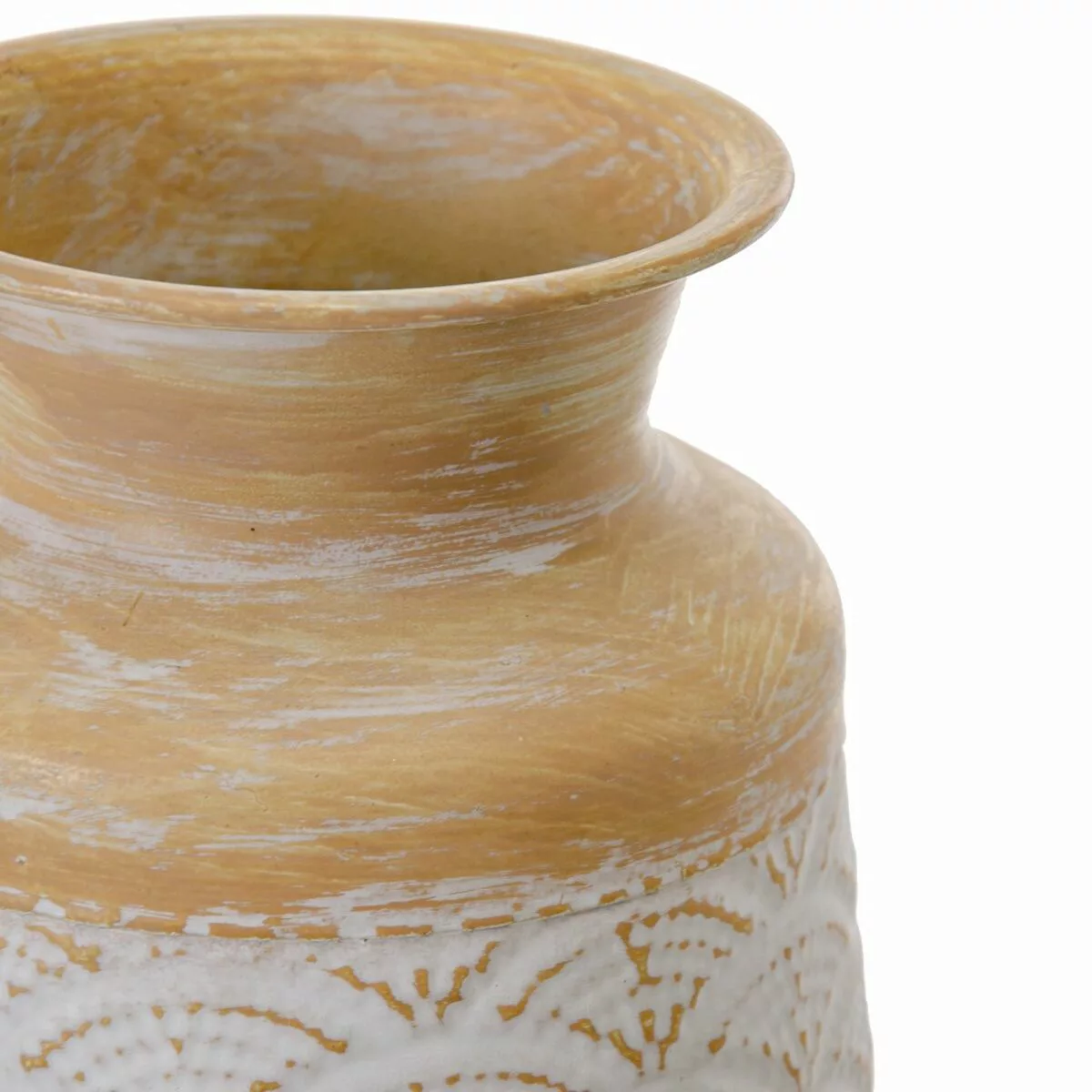 Vase 22 X 22 X 49,5 Cm Natürlich Metall Weiß günstig online kaufen