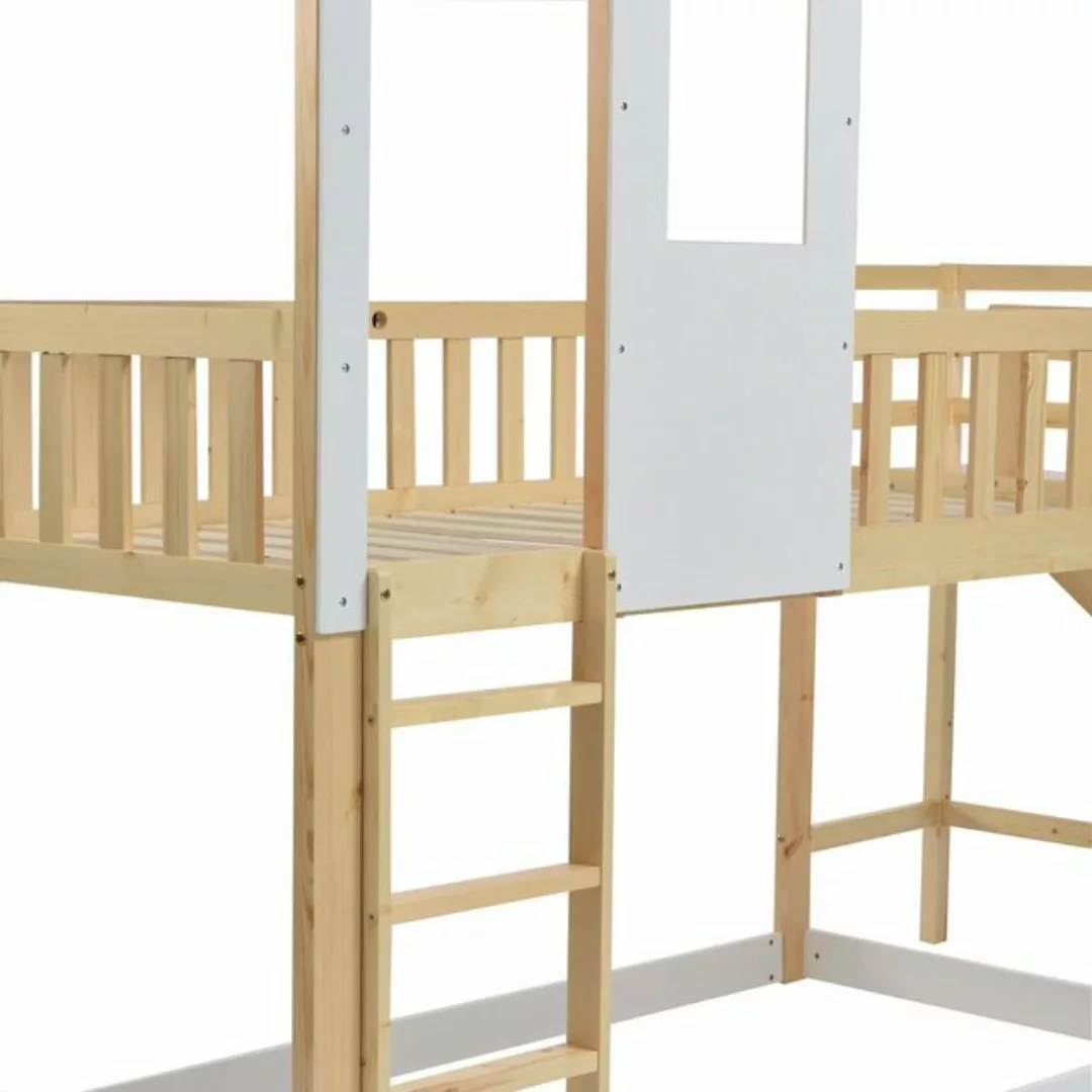 Sweiko Etagenbett (Kinderbett mit Rausfallschutz), Hausbett mit Leiter und günstig online kaufen