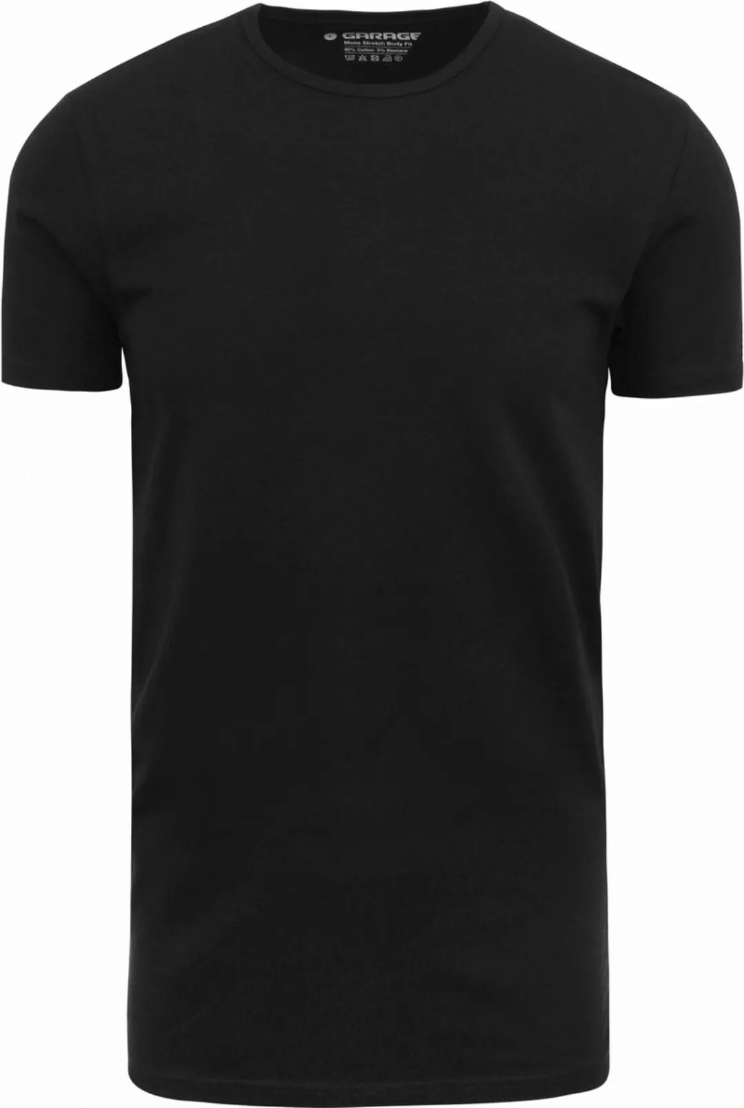 Garage Stretch Basic T-Shirt Schwarz Rundhals - Größe M günstig online kaufen
