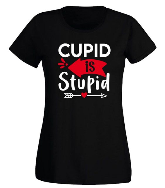G-graphics T-Shirt Damen T-Shirt - Cupid is stupid Slim-fit, mit Frontprint günstig online kaufen