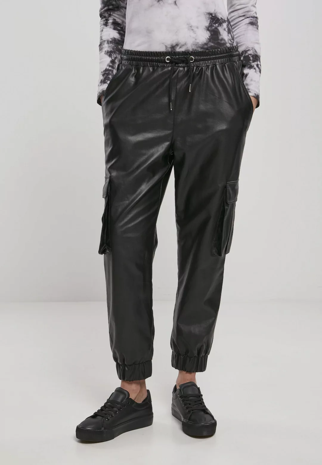 URBAN CLASSICS Cargohose "Damen Ladies Faux Leather Cargo Pants", (1 tlg.) günstig online kaufen