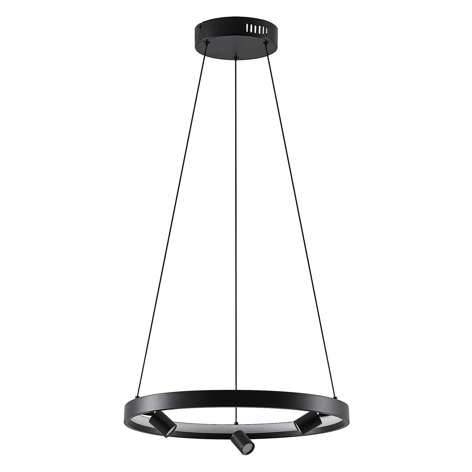 Lucande Paliva LED-Hängeleuchte, 48 cm, schwarz günstig online kaufen