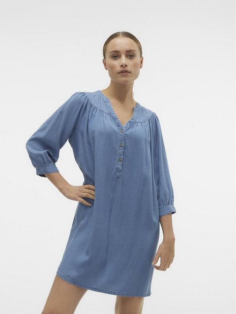 Vero Moda Minikleid VMBREE 3/4 LOOSE TUNIC GA im Denim Look günstig online kaufen