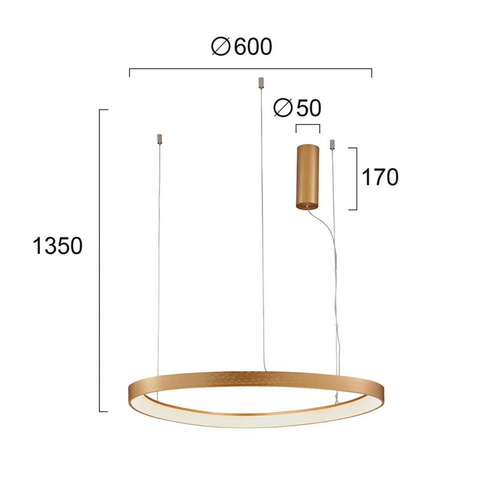 LED-Hängeleuchte Loop, gold, Ø 60 cm günstig online kaufen
