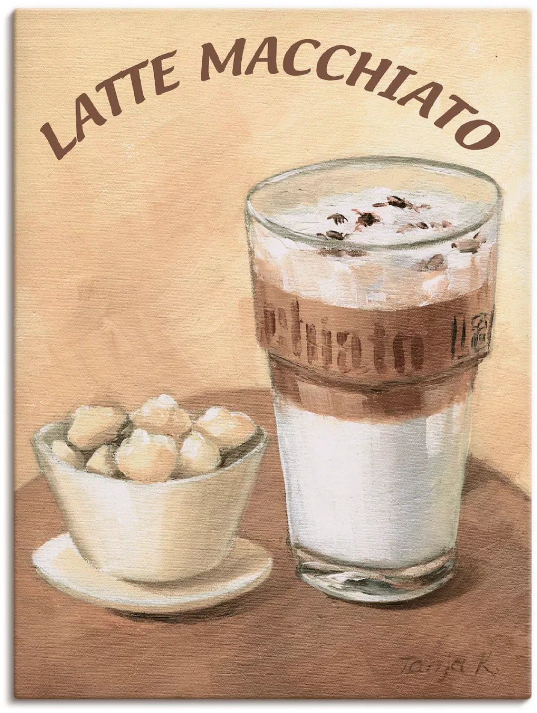 Artland Wandbild "Latte Macchiato", Getränke, (1 St.), als Leinwandbild, Po günstig online kaufen