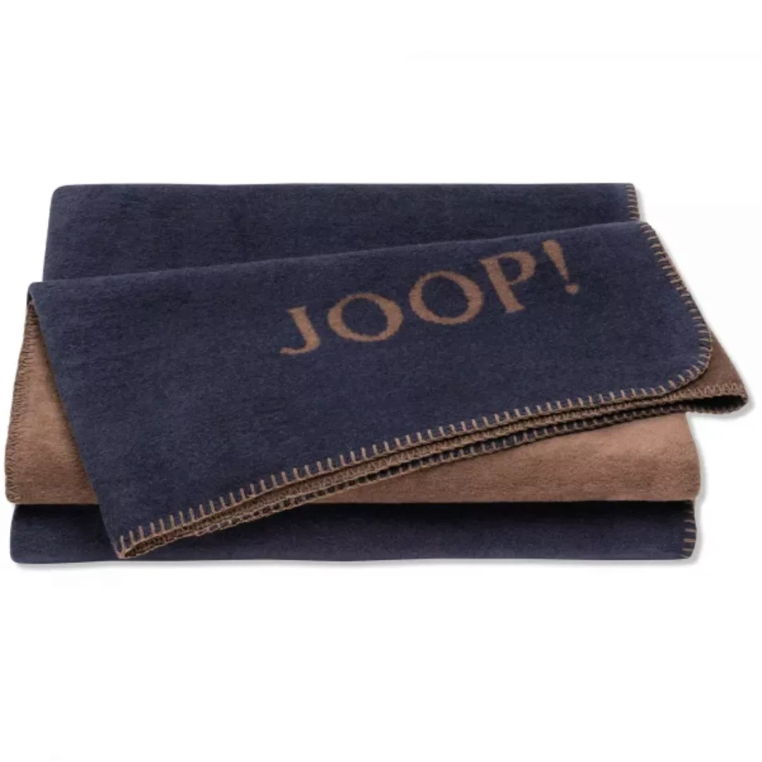 JOOP! Wohndecke Uni-Doubleface - Größe: 150x200 cm - Farbe: Marine-Karamell günstig online kaufen