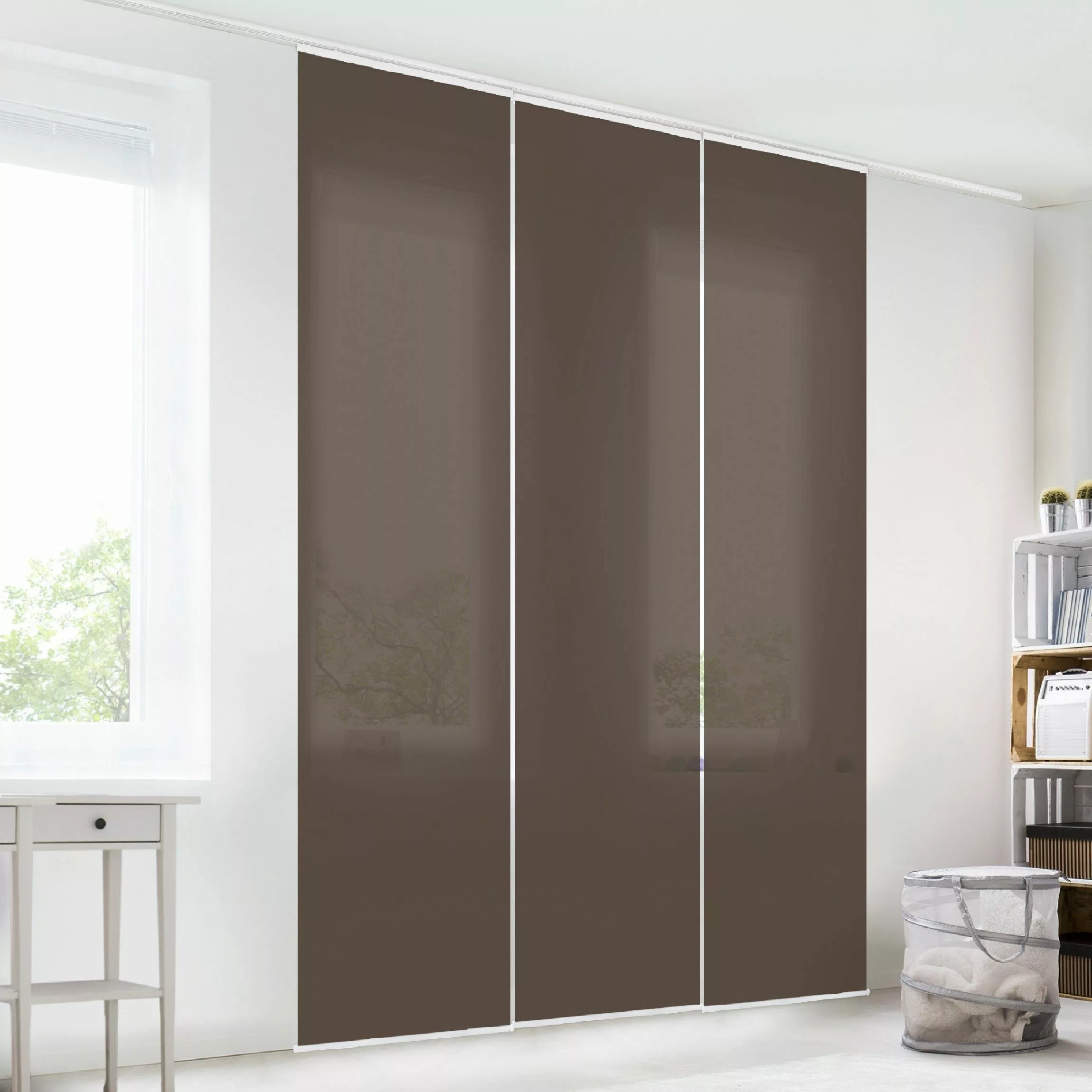 Bilderdepot24 Schiebegardine modern Flächenvorhang blickdicht Cacao, günstig online kaufen